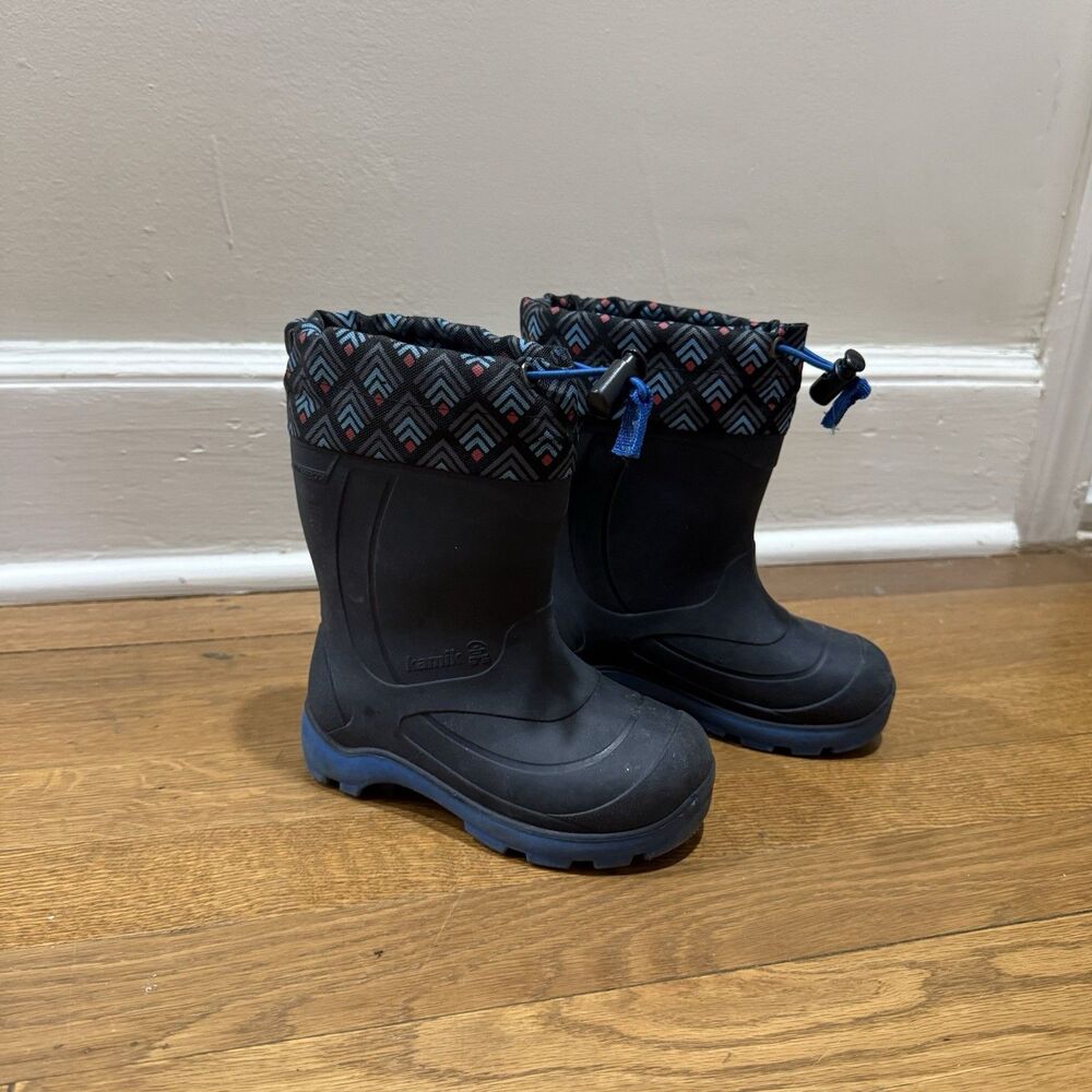 Kamik Snobuster 2 Waterproof Winter Snow Boots Navy Blue Boys Youth Size 9